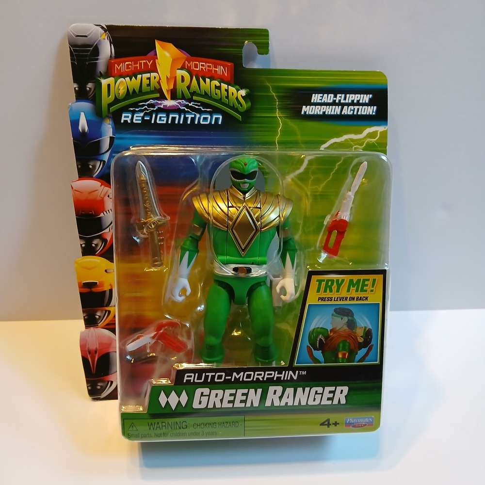 Mighty Morphin Power Rangers Auto Morphin Tommy Green Ranger Head-Flippin (New)